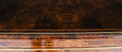 fig 2. Antique Victorian Burr Walnut Inlaid Credenza Side Cabinet c.1860