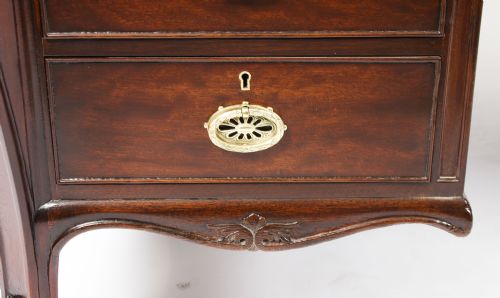 fig 5. Antique 5x3ft Georgian Revival Mahogany Partners Pedestal Desk 19th C