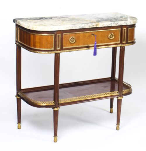 fig 1. Antique Pair French Ormolu Mounted Console Side Tables 19th C C1880