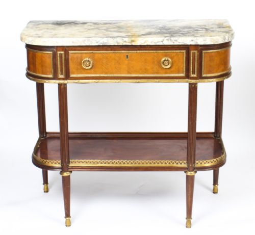 fig 2. Antique Pair French Ormolu Mounted Console Side Tables 19th C C1880