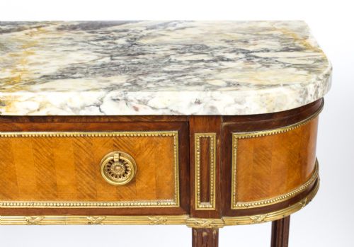 fig 3. Antique Pair French Ormolu Mounted Console Side Tables 19th C C1880