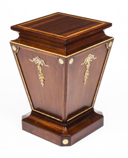 fig 1. Antique Pair Georgian Revival Mahogany and Giltwood Low Pedestals C1880 19th C