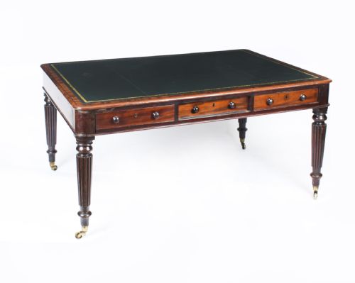 Antique 5ft William IV Six Drawer Partners Writing Table C 1830 19th C
