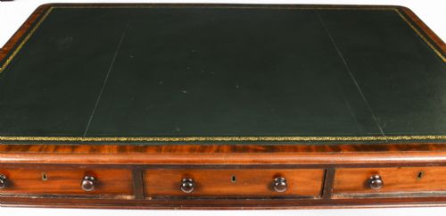 fig 3. Antique 5ft William IV Six Drawer Partners Writing Table C 1830 19th C