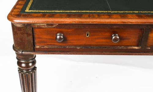 fig 6. Antique 5ft William IV Six Drawer Partners Writing Table C 1830 19th C