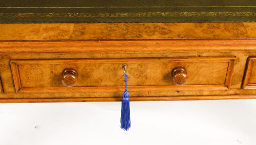 fig 5. Antique Victorian 6 Drawer Pollard Oak Partners Writing Table 19th C