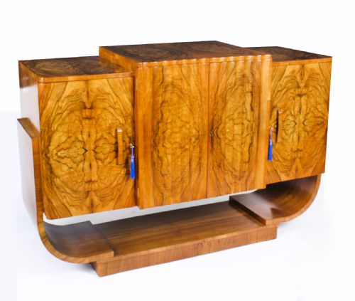 Antique Art Deco Burr Walnut Sideboard Att. Epstein C1920
