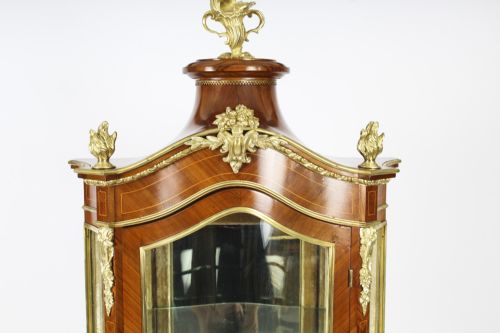 fig 4. Antique French Ormolu Mountred Marquetry Display Cabinet 19th C