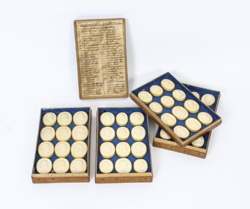 Antique Boxed Set 48 Grand Tour Intaglios by Bartolomeo Paoletti 19th C
