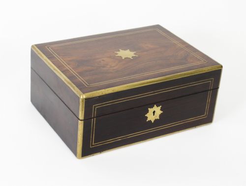fig 2. Antique Victorian Coromandel Gentleman's Vanity Case Box Circa 1840 19th C
