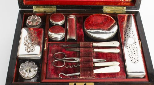 fig 3. Antique Victorian Coromandel Gentleman's Vanity Case Box Circa 1840 19th C