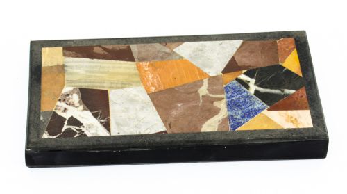 Antique Grand Tour Pietra Dura Specimen Top Paperweight 19th C
