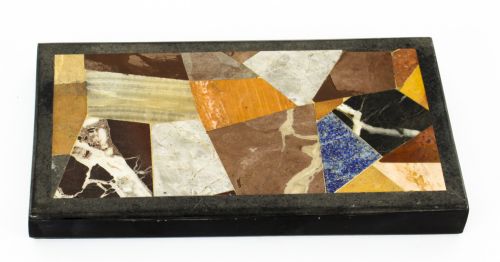 fig 1. Antique Grand Tour Pietra Dura Specimen Top Paperweight 19th C
