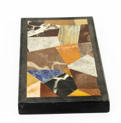 fig 3. Antique Grand Tour Pietra Dura Specimen Top Paperweight 19th C
