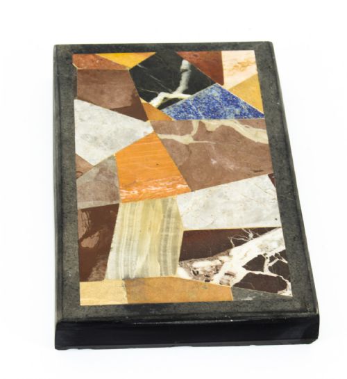 fig 5. Antique Grand Tour Pietra Dura Specimen Top Paperweight 19th C
