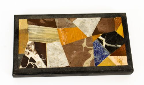 fig 6. Antique Grand Tour Pietra Dura Specimen Top Paperweight 19th C
