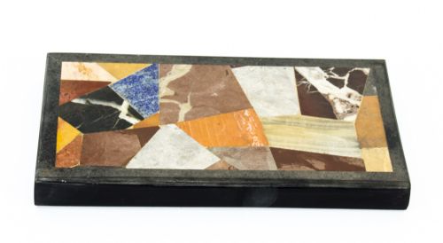 fig 8. Antique Grand Tour Pietra Dura Specimen Top Paperweight 19th C
