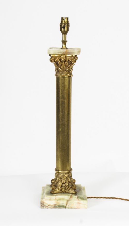 fig 1. Antique French Ormolu and Onyx table lamp C1880 19th C
