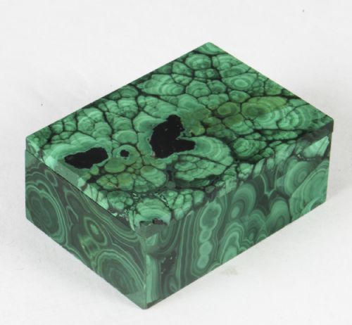 Antique Malachite Rectangular Box & Cover Casket C1900
