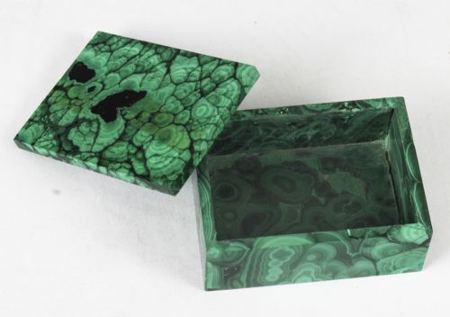 fig 1. Antique Malachite Rectangular Box & Cover Casket C1900
