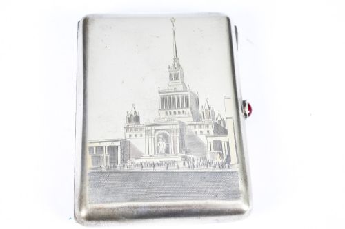 Antique Russian Silver & Niello Cigarette Case C1953 Mid 20th C
