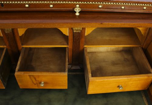 ANTIQUE FRENCH EMPIRE REVIVAL CYLINDER BUREAU C1880 19TH C - ADDITIONAL PHOTO 23