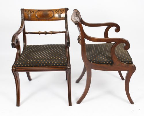 fig 1. Antique Set 10 Scottish Regency Dining Chairs C1815 19th Century
