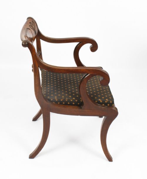 fig 3. Antique Set 10 Scottish Regency Dining Chairs C1815 19th Century
