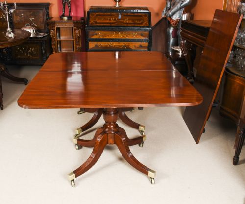 fig 5. Antique Regency Twin Pillar Mahogany Dining Table C1820 19th C
