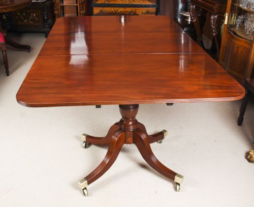 fig 6. Antique Regency Twin Pillar Mahogany Dining Table C1820 19th C
