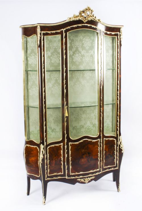 Antique Large French Vernis Martin Display Cabinet C1880 19th C
