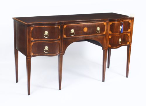 Antique English Regency Revival Flame Mahogany Sideboard 19th Century
