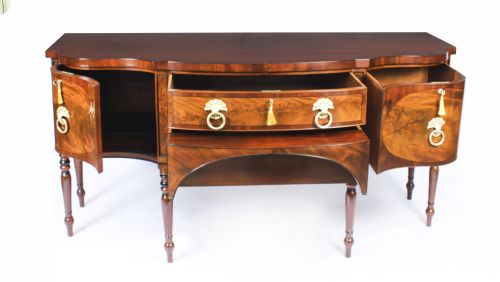 ANTIQUE ENGLISH REGENCY FLAME MAHOGANY SIDEBOARD C1820 19TH CENTURY - ADDITIONAL PHOTO 7