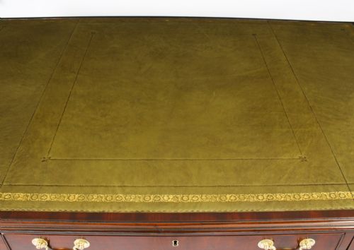 fig 2. Antique 5ft George III Mahogany Pedestal Partners Desk C1810 19th C
