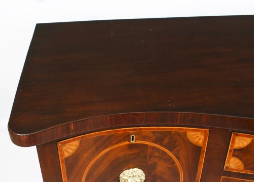 fig 2. Antique George III Flame Mahogany Serpentine Sideboard 18th Century
