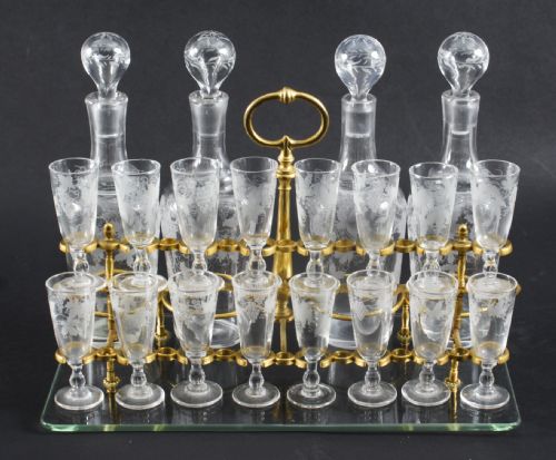 fig 4. Antique French Ormolu with Glass Tantalus Cave a Liqueur 19th C

