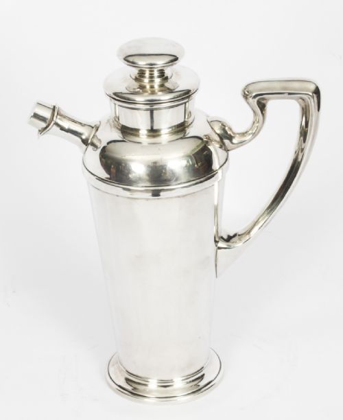 fig 1. Antique Art Deco Sterling Silver Cocktail Shaker C1930 20th C
