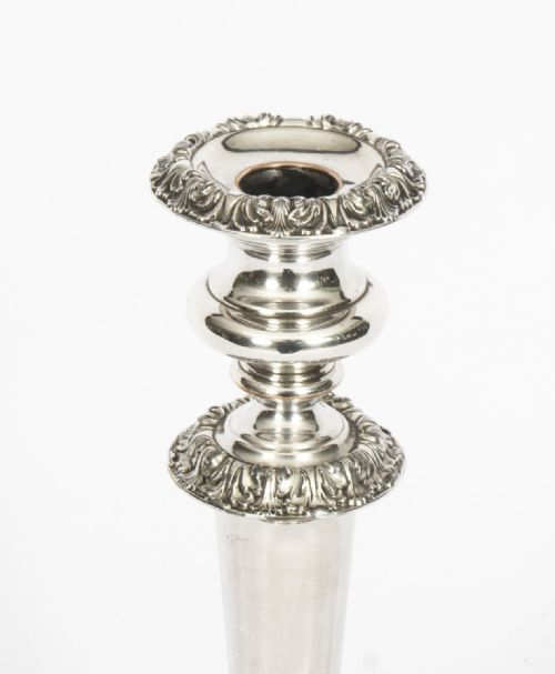 fig 3. Antique Set 4 Old Sheffield Silver Plated Candlesticks C1820 19th Century
