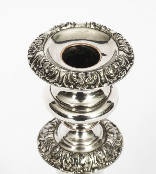 fig 4. Antique Set 4 Old Sheffield Silver Plated Candlesticks C1820 19th Century

