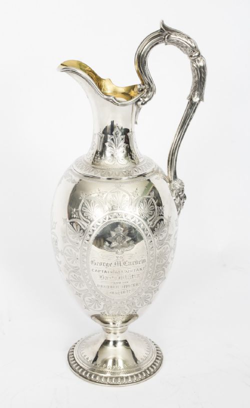 Antique Victorian Silver Claret Wine Jug Barnard 1876 19th C
