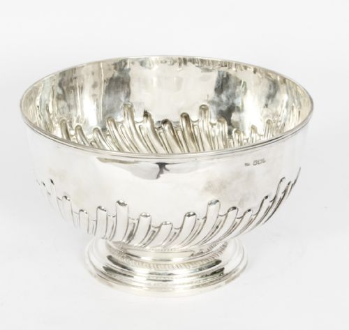 fig 2. Antique Sterling Silver Punch Bowl Walker & Hall 1893 19th C