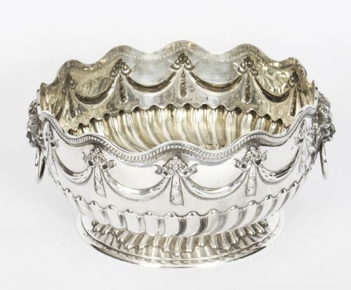 fig 1. Antique Victorian Silver Punch Bowl Frederick Elkington 1884 19th C
