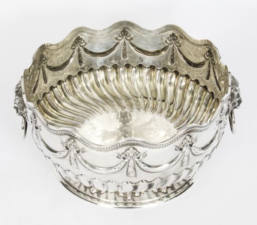 fig 2. Antique Victorian Silver Punch Bowl Frederick Elkington 1884 19th C
