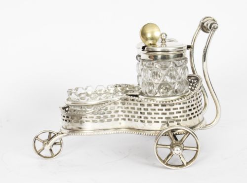 fig 2. Antique Victorian Silver Plated Motoring Cruet Set 19th C