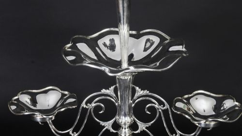 ANTIQUE VICTORIAN SILVERPLATE CENTREPIECE JAMES DEAKIN 19TH CENTURY - ADDITIONAL PHOTO 2