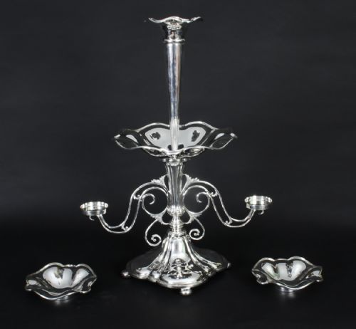 ANTIQUE VICTORIAN SILVERPLATE CENTREPIECE JAMES DEAKIN 19TH CENTURY - ADDITIONAL PHOTO 9