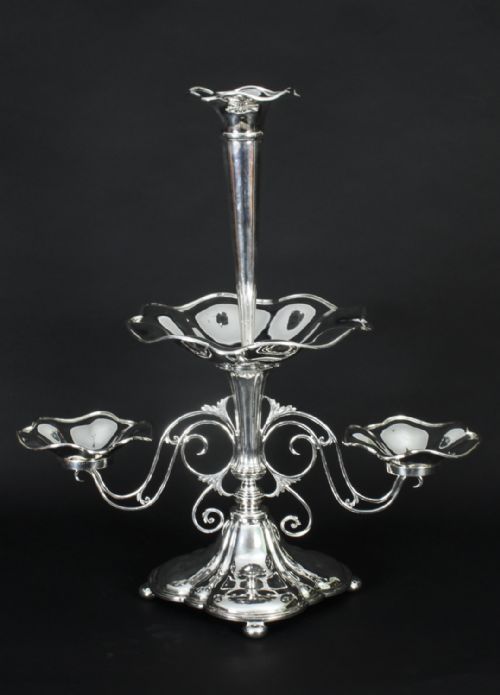 ANTIQUE VICTORIAN SILVERPLATE CENTREPIECE JAMES DEAKIN 19TH CENTURY - ADDITIONAL PHOTO 13