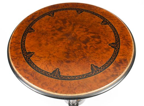 fig 2. Antique Victorian Burr Walnut & Ebonised Occasional Table 19th Century

