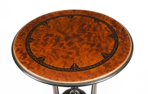 fig 3. Antique Victorian Burr Walnut & Ebonised Occasional Table 19th Century
