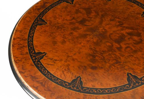 fig 4. Antique Victorian Burr Walnut & Ebonised Occasional Table 19th Century
